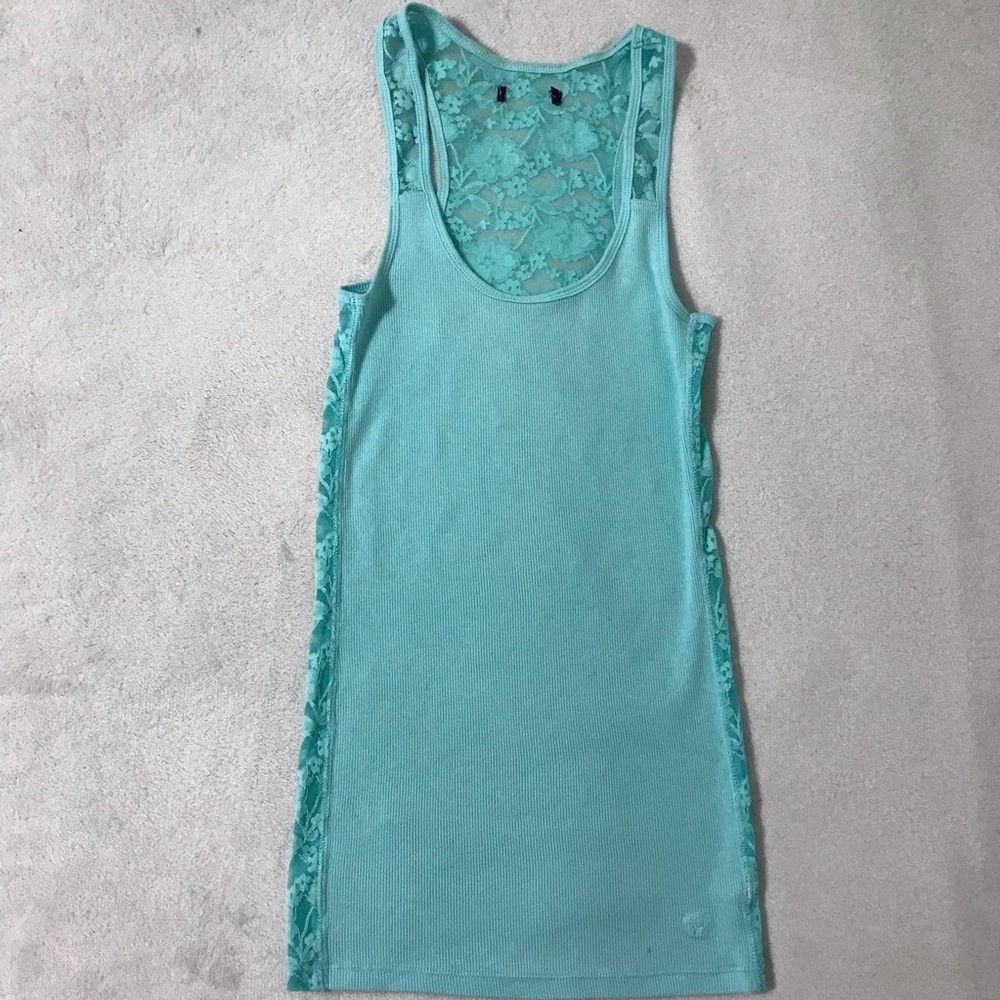 American Eagle Aqua Lace Tank Top